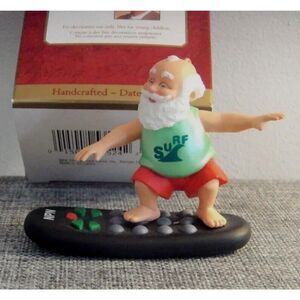 2000 North Pole Network Santa‎ Surfer On A TV Remote Christmas Tree Ornament